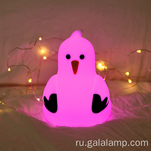 Перезаряжаемая сенсорная силиконовая лампа в виде чайки и животного